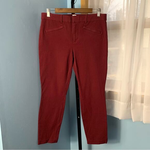 GAP Burgundy Signature Skinny Ankle Pants Size 10 - Picture 2 of 7